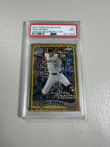 2024 Topps Paul Skenes 1989 Chrome Silver Pack RC Gold Refractor # /50 PSA 9