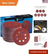 5 Inch Hook & Loop Sanding Discs - 72PCS Aluminum Oxide for Ultimate Polishing 0.29 per gallon