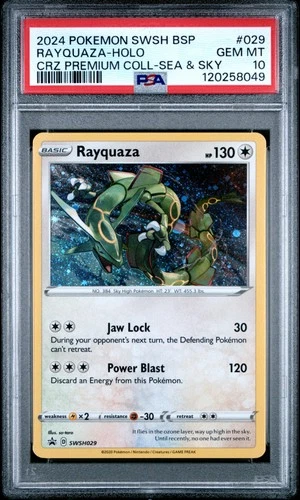 Rayquaza Holo 029/159 Crown Zenith Premium Collection Sea & Sky Pokemon PSA 10