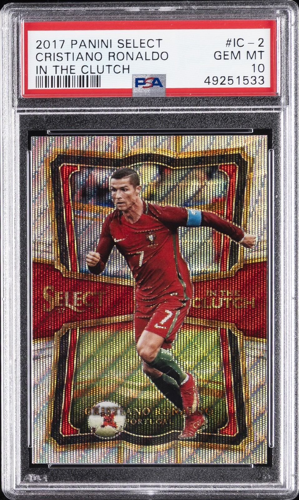 2017 PANINI SELECT IN THE CLUTCH #IC-2 CRISTIANO RONALDO PSA 10 view 1