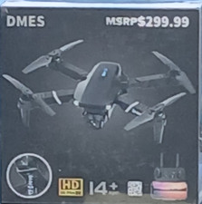 DMES Foldable Drone HD Camera RC Quadcopter 14+ Optical Flow 360 Roll LED Black