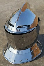 Medieval Knight Helmet Solid Steel Replica for LARP SCA Costume Armor