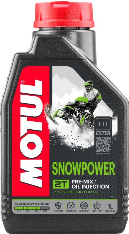 Huile SNOWPOWER 2T évite le serrage moteur moto par -45°C
