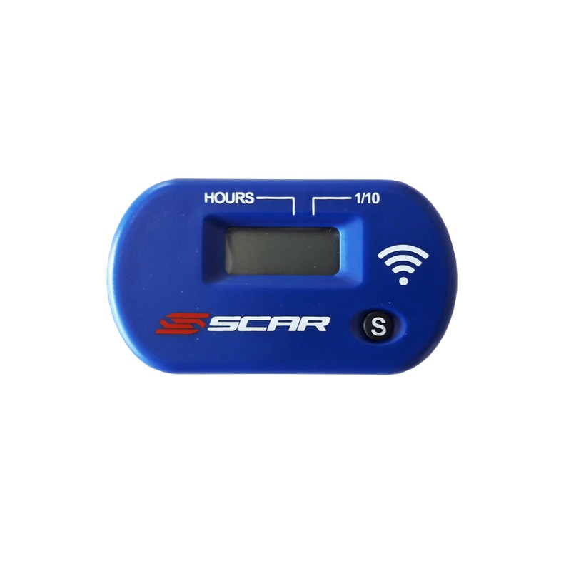 Compteur d'heures SCAR bleu sans-fil pour suivi entretien motocross et enduro