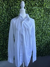 Bonobos White Button-Down Dress Shirt, Premium Swiss Fabric Slim Fit 16 1/2 36