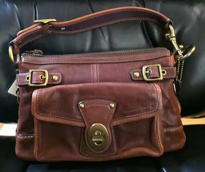 Coach Legacy Leigh 11127 Raisin Brown Leather Shoulder Bag NWT