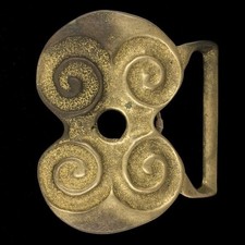 Vtg D Duncan Laurie Rare Abstract Modernist Studio Art Brass 1970s Belt Buckle