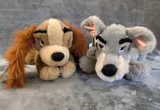 Disney Lady and The Tramp Plush Stuffed Animals 12" Pair  Pre-Owned