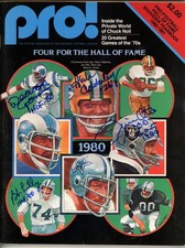 Deacon Jones Jim Otto Herb Adderley Lilly Signed Hall of Fame Magazine JSA 55099