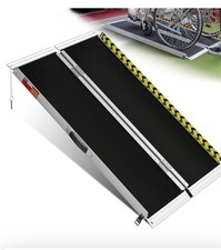 VNN Portable Wheelchair Ramp 4FT, Non-Slip Aluminum Folding Handicap Ramp