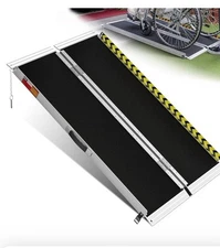 VNN Portable Wheelchair Ramp 4FT, Non-Slip Aluminum Folding Handicap Ramp