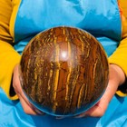 Rare 5.34LB Natural Tiger's Eye Sphere Tumbled Tiger's Eye Ball Healing 4176 — photo 8