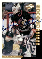 1997-98 Autographed Score Pinnacle Signed Card Damian Rhodes Ottawa Senators #16