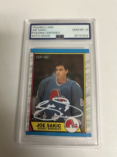 Autographed Joe Sakic 1989-90 O-Pee-Chee RC PSA 10 Auto Grade Signed Hockey