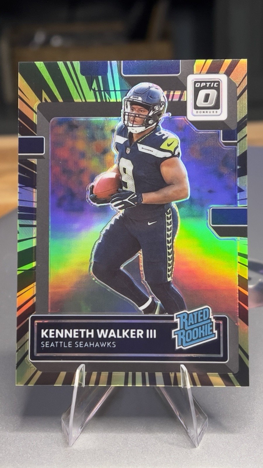 2022 Panini Donruss Optic Electricity Prizm Kenneth Walker III #218 /65 MVP