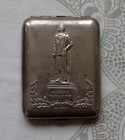 ca1940 Maxim GORKY Peshkov Russian Cigarette Case Russia German Silver Мельхиор