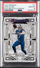 2023 Panini Obsidian Josh Allen #11 Electric Etch Contra SSP PSA 10 POP 6