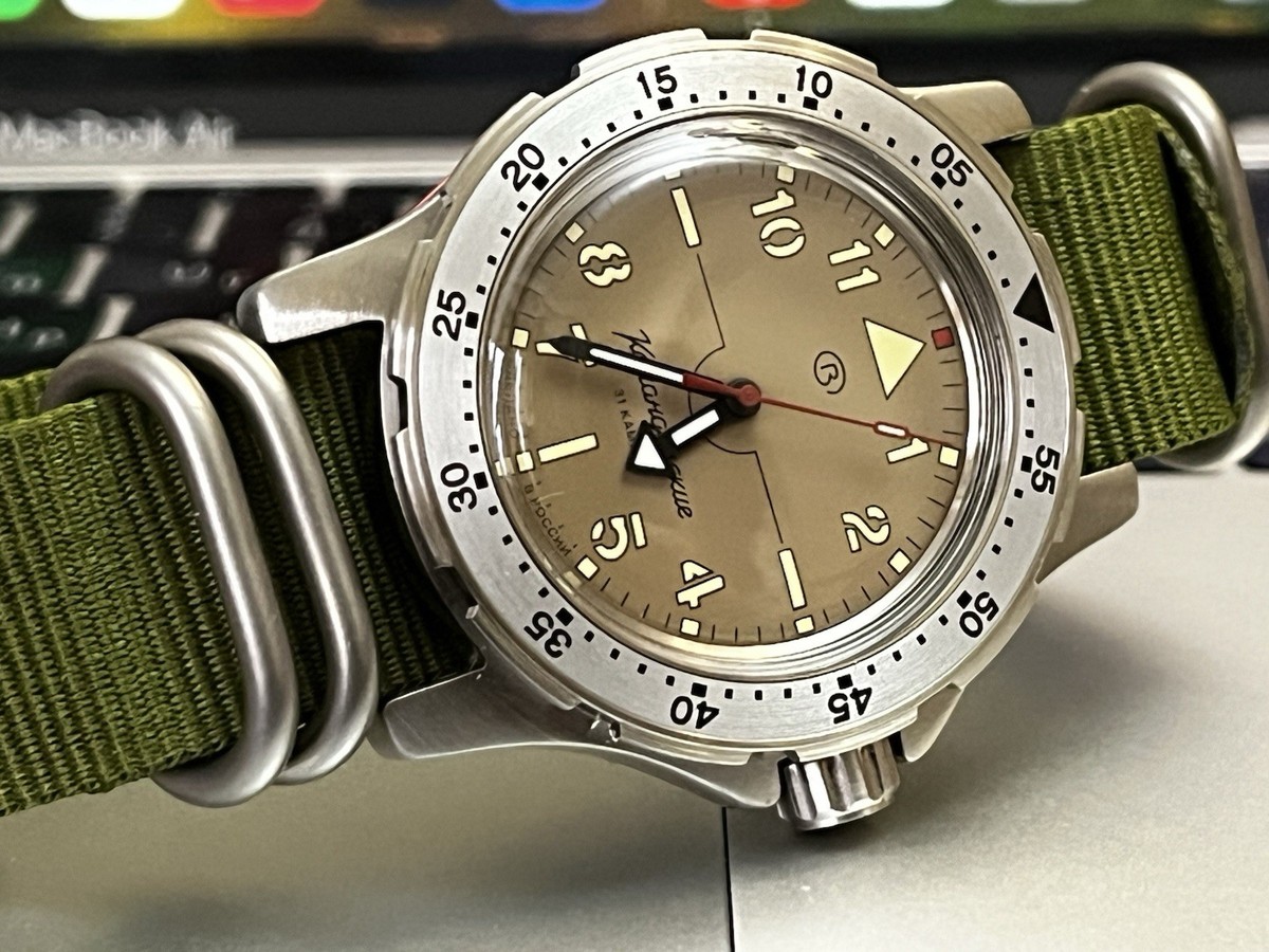 NEW Vostok Amphibia 18023A Aviator Russian Watch Automatic Green
