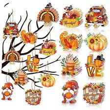 27Pcs Thanksgiving Day Ornaments for Small Tree Decorations,Fall Hanging
