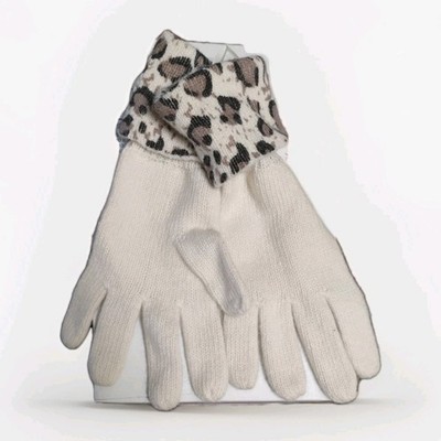 Simply Noelle Wool / Angora Fine Knit Woman OS Animal Cuff Warm Gloves NWT $46