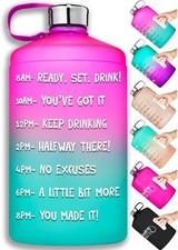 NatureWorks HydroMATE 1/2 Gallon Water Bottle with Times 64 oz Pink Aqua 