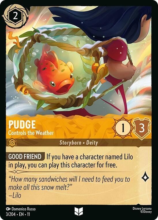 DISNEY LORCANA TCG  Winterspell Pudge Controls the Weather - Uncommon 3/204