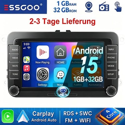 Apple Carplay Für VW GOLF 5 6 Plus Touran Caddy T5 Autoradio Android 15 GPS Navi