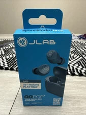 JLab GO POP+ True Wireless Earbuds in the Slate color.