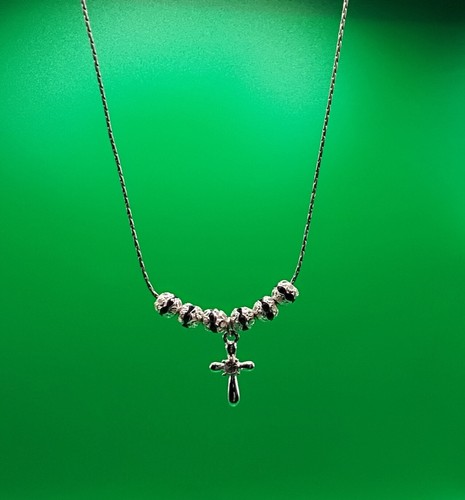 Silver Cross Pendant Necklace - Picture 2 of 5