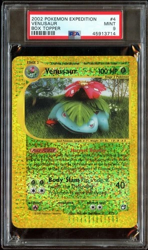 PSA 9 MINT Venusaur 4/12 Box Topper REVERSE HOLO Expedition JUMBO Pokemon Card
