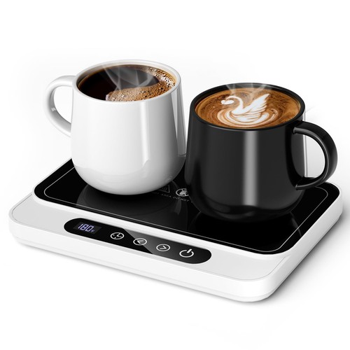 Mug Warmer, 50W Large Heating Panel Coffee Mug Warmer with 6-Temp Settings, 8...