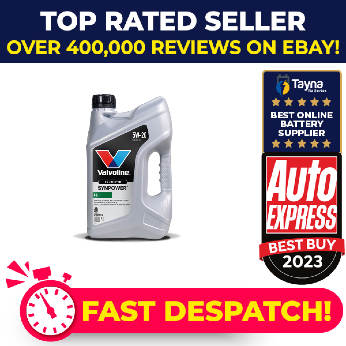 Synpower Fe 5w20 5l fits FORD KUGA Mk1, Mk2, Mk3 1.5 1.6 2.0 2.5 2008 on Quality