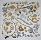 Vintage Trifari Costume Jewelry Lot Brooch Bracelet Earrings Necklace Stick Pin
