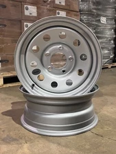 15x6 Trailer Wheel 5 lugs on 5 Bolt Pattern Silver Modular Trailer Rim 2-Pack