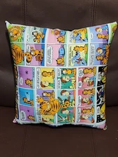 Handmade Handcrafted Comic Garfield Accent Bed Travel throw pillow 13"X12"