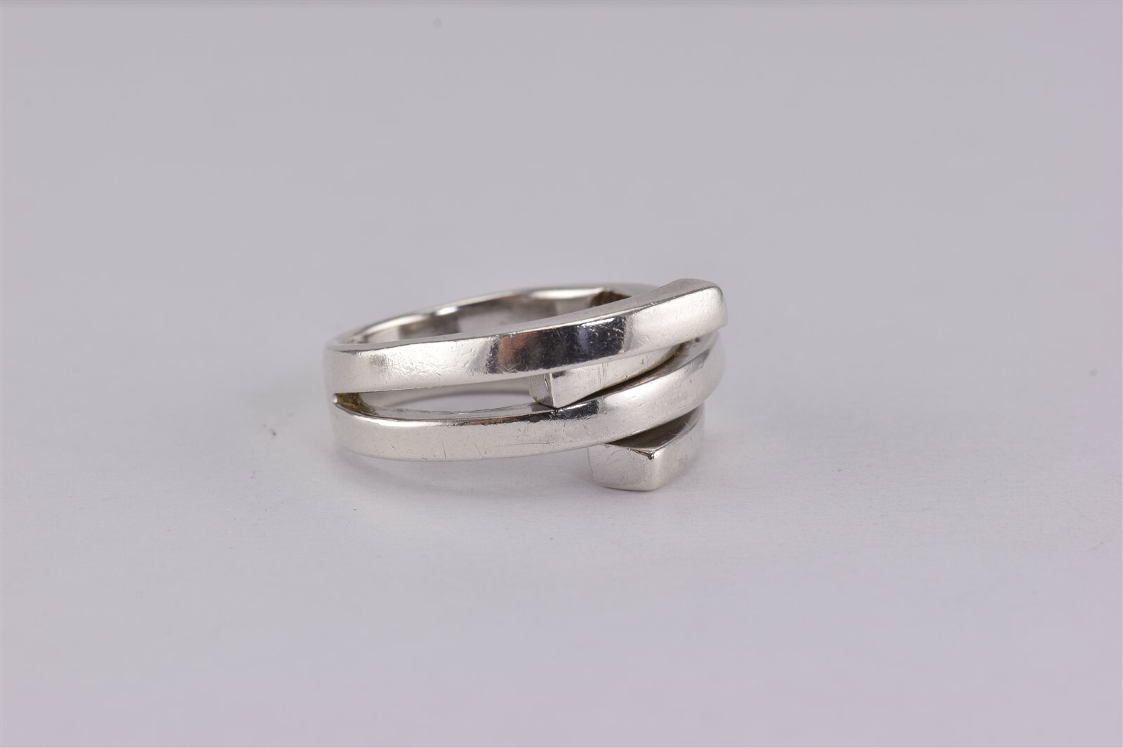 Sterling Silver Intersecting Squared Double Bypas… - image 2