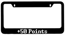 50 Points Black METAL License Plate Frame Auto Accessory