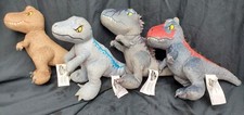 Jurassic World Dominion Collector Set Of 4 Toy 7" Plush Dinosaurs T-Rex Blue EUC