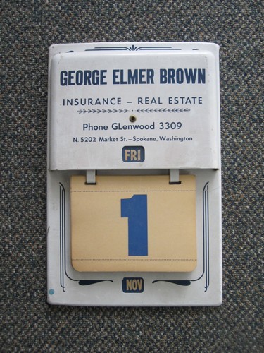 VTG ADVERTISING INSURANCE REAL ESTATE ENAMELED METAL PERPETUAL CALENDAR SPOKANE - Picture 8 of 12