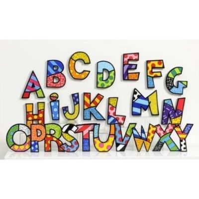 Romero Britto Alphabet Letter 6'' High Freestanding or Wall Mounted Rare Retired