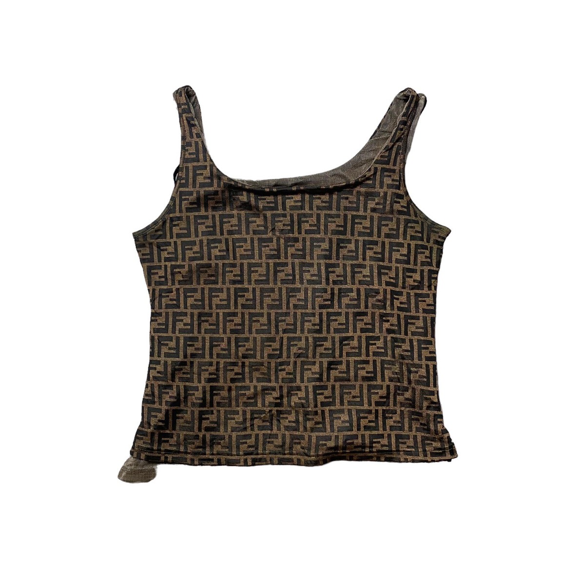 Fendi Desiner Vintage Tank Top Adult Women's Size 32 Mesh Monogram