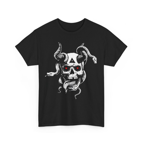 T-Shirt Teufel mit Schlangen Schädel okkultes Pentagramm Baphomet - Bild 2 von 10