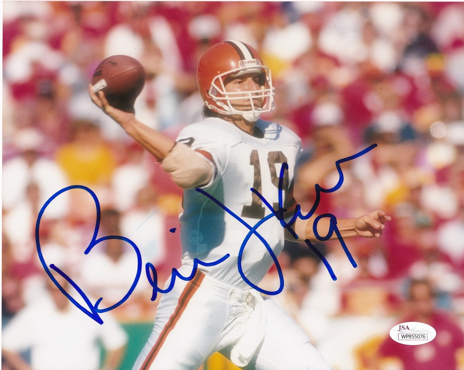 Bernie Kosar Autographed Signed Cleveland Browns JSA AUTHENTICATED ACTION 8x10 