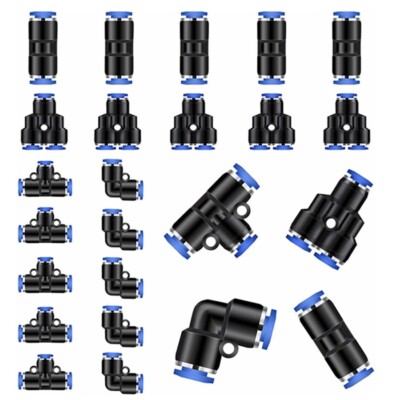 20 Quick 8mm OD 5/16 Inch Plastic Pneumatic Push Connector Air Line Fitting A976