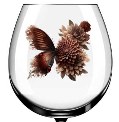 X12 Braun Schmetterling Blumen Glas Wand Vinyl Aufkleber Sticker Farbe er261