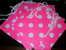 Victoria's Secret PINK Polka Dot Paper Gift Shopping Favor Bags x 6 Brand New
