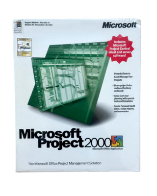 Microsoft Project 2000 w/ Project Central Client & Server Software SEALED NEW