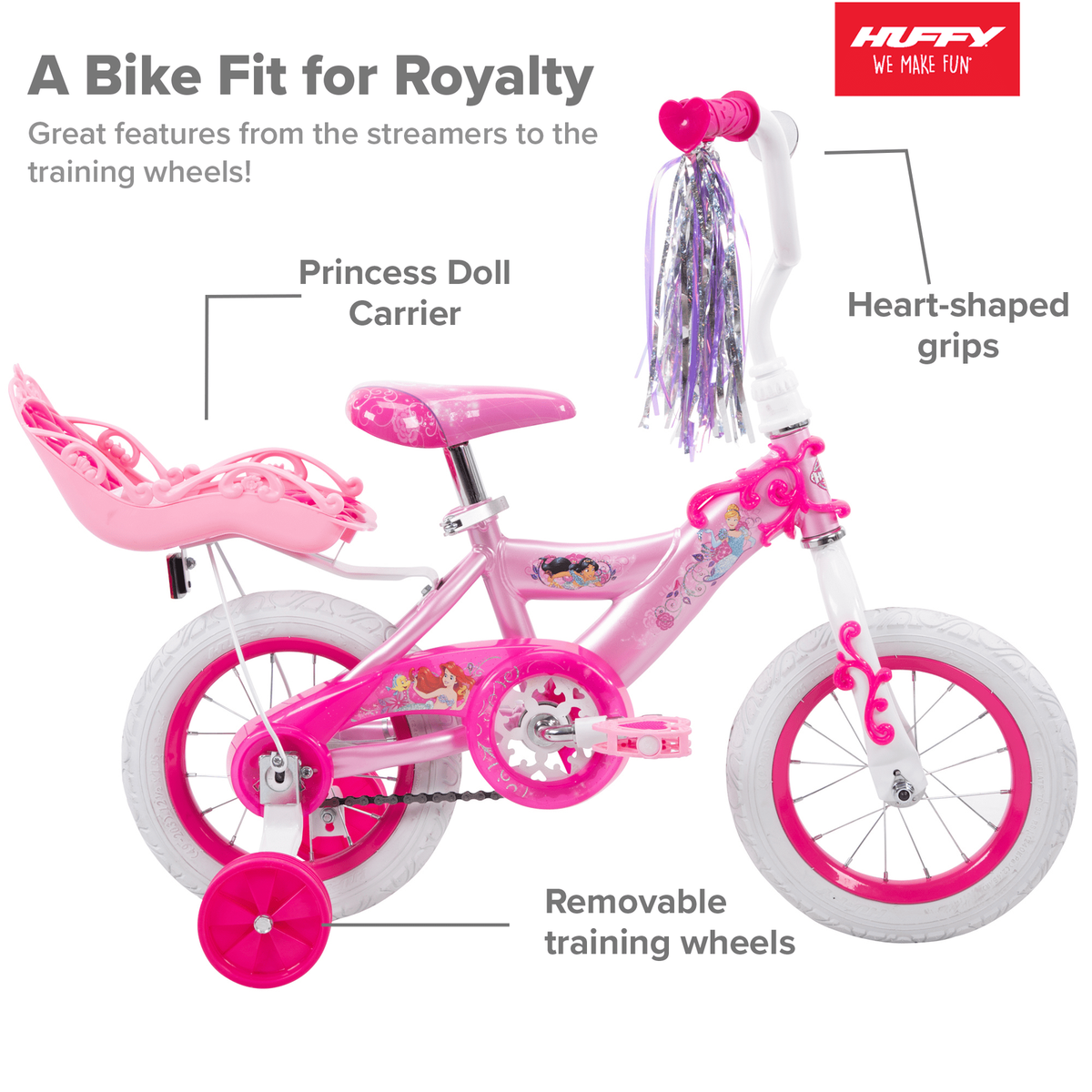 Huffy Disney Princess Kids Bike, 12