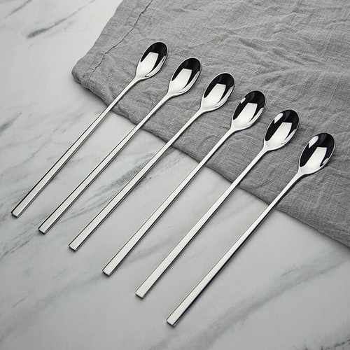 AOOSY Latte Macchiato Löffel Set 6-teilig, 22,5 cm langem Griff Eislöffel lang - Bild 4 von 4