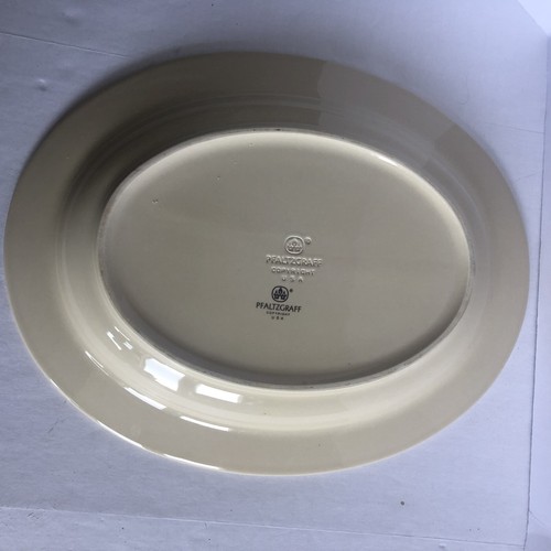 Vintage Pfaltzgraff Garden Party Oval Platter 14.5" Ivory Wide Rim Floral Fruit - Picture 8 of 15